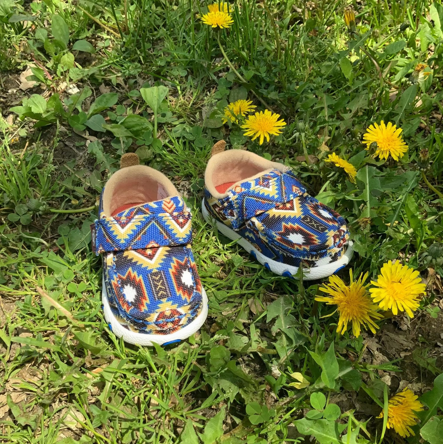 Long Haul Twisted X Toddler Driving Moc Blue Aztec Baby Shoes ICA0019