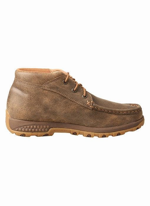 Twisted X Women's Bomber Brown Chukka CellStretch Driving Moc WXC0001 Leather Material