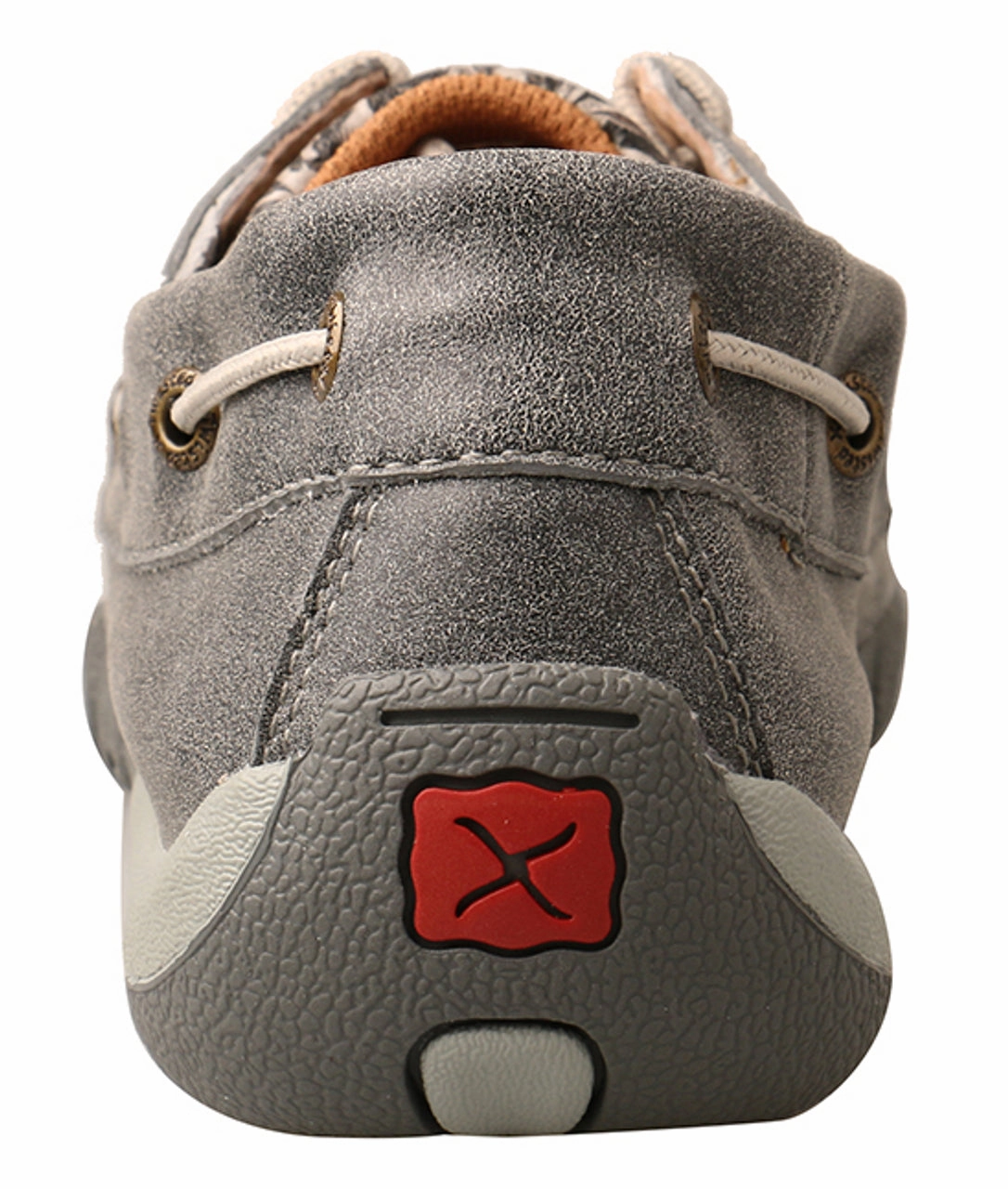 Smart Look ModernDesign Twisted X Women's Grey Tooled Leather Boat Shoe Driving Mocs WDM0130