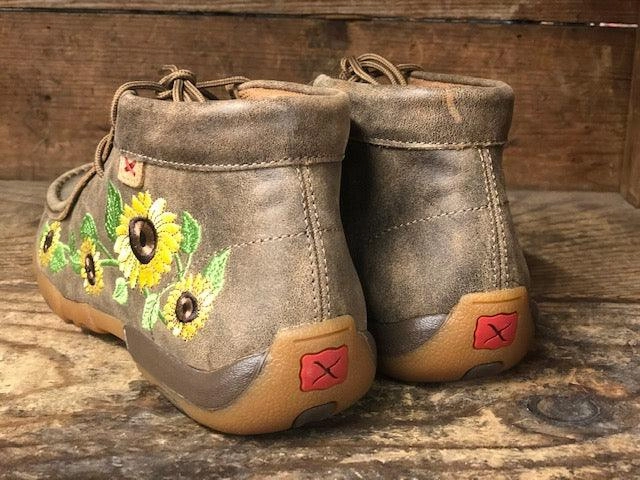 synthetic leather Cold Tone Twisted X Women's Sunflower Bomber Leather Chukka Driving Mocs Casual Shoe WDM0128