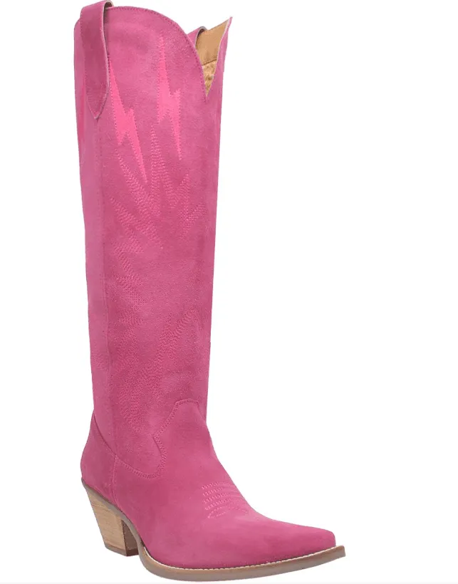 Dingo Women's Fuchsia Pink Thunder Road Snip Toe Tall Cowgirl Boots DI597 Classic Color hiking adventure