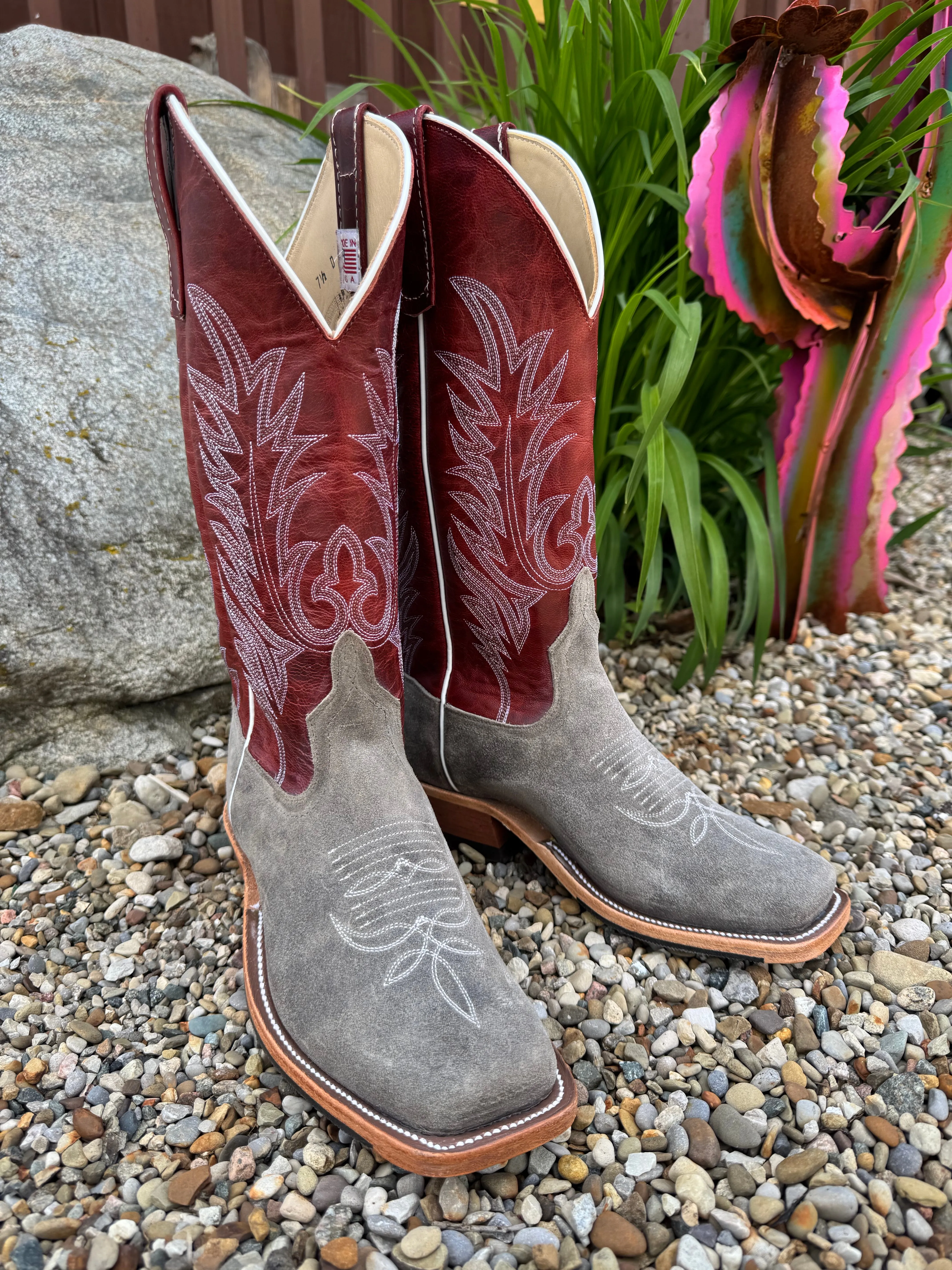 Fashion Forward soft fit Anderson Bean Men's Stone Waxy Kudu & Red Explosion 13 Top Cowboy Toe Cowboy Boots 330487
