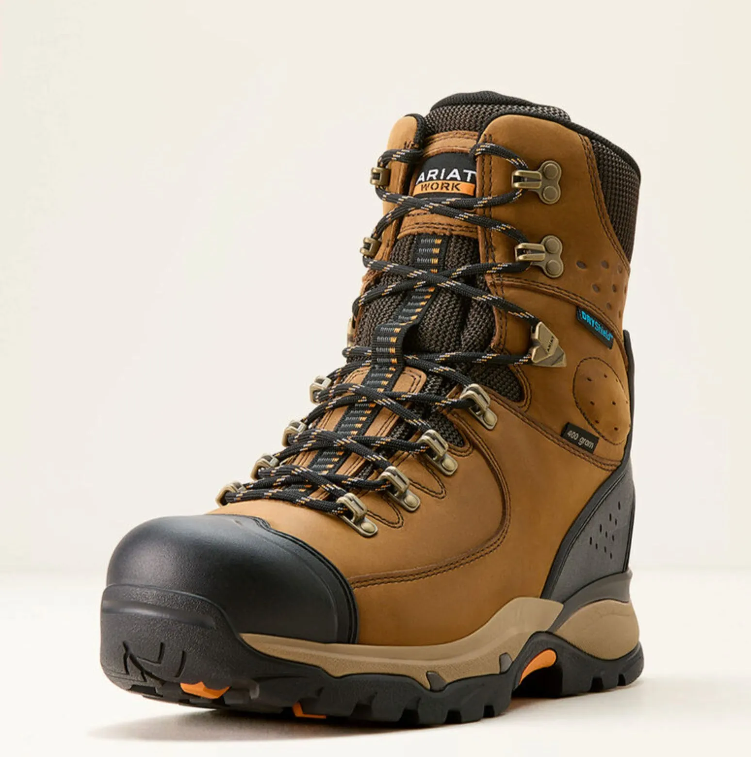 Comfort Fit Ariat Men's Endeavor Dusted Brown 8" Waterproof Insulated Work Boot 10053775