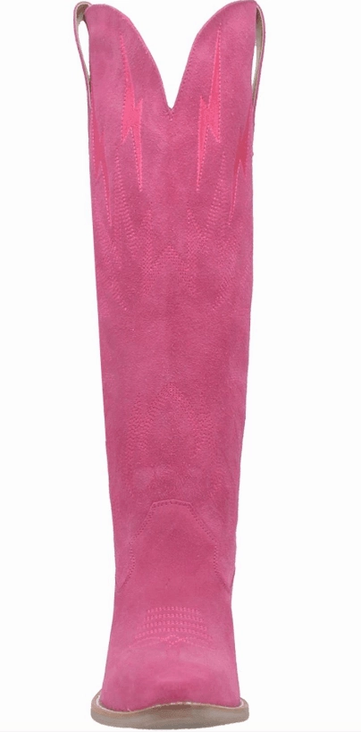 Dingo Women's Fuchsia Pink Thunder Road Snip Toe Tall Cowgirl Boots DI597 Flat Form