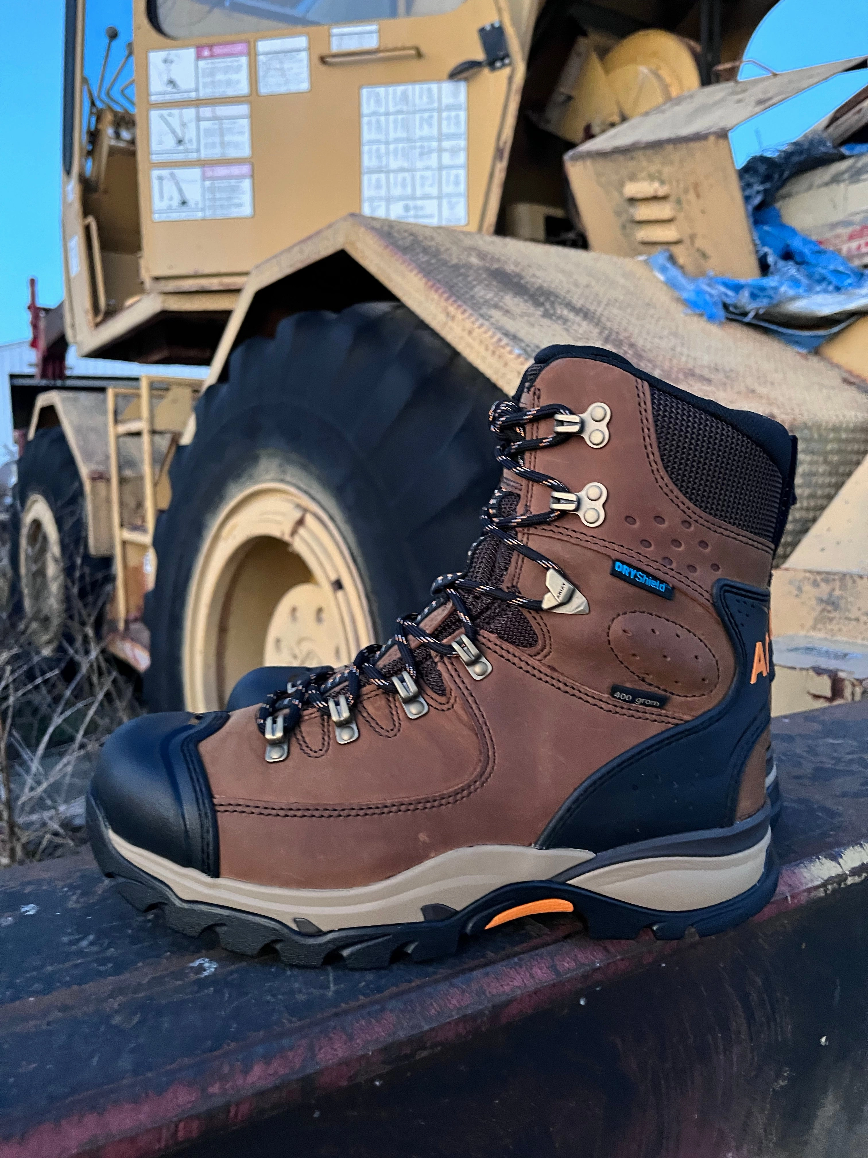 Ariat Men's Endeavor Dusted Brown 8" Waterproof Insulated Work Boot 10053775 Anti-fungal Canvas Upper