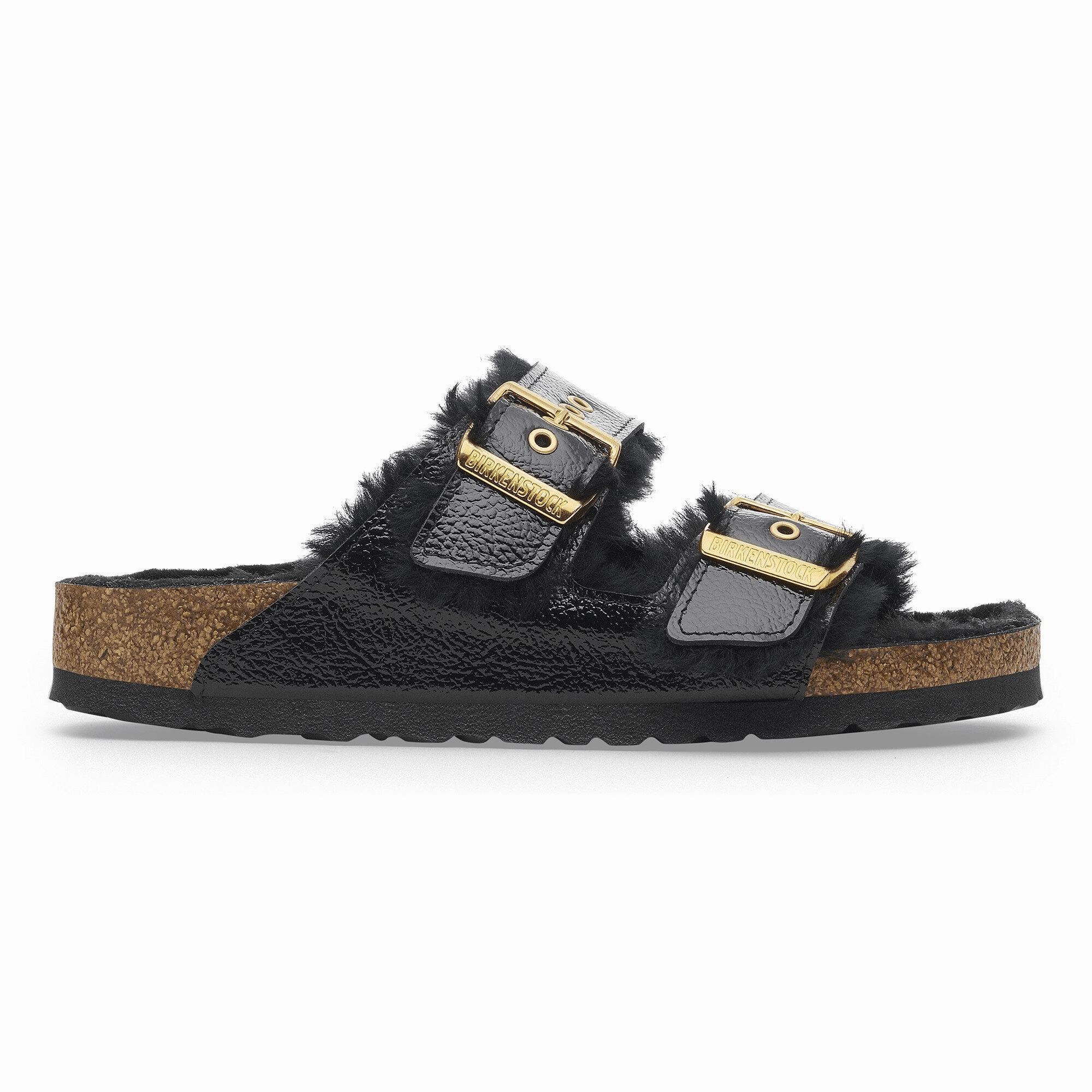 Sporty Design Arizona Shearling Eyeletes | Patent Leather | Naplak Black