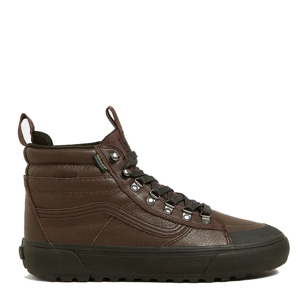 Desert Cool Night Glow Vans Men's MTE Sk8-Hi Waterproof in Brown Premium-Leather