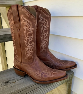 Ariat Women's Hazen Whisky Barrel Snip Toe Cowgirl Boots 10042382 Air Move Animal Spot
