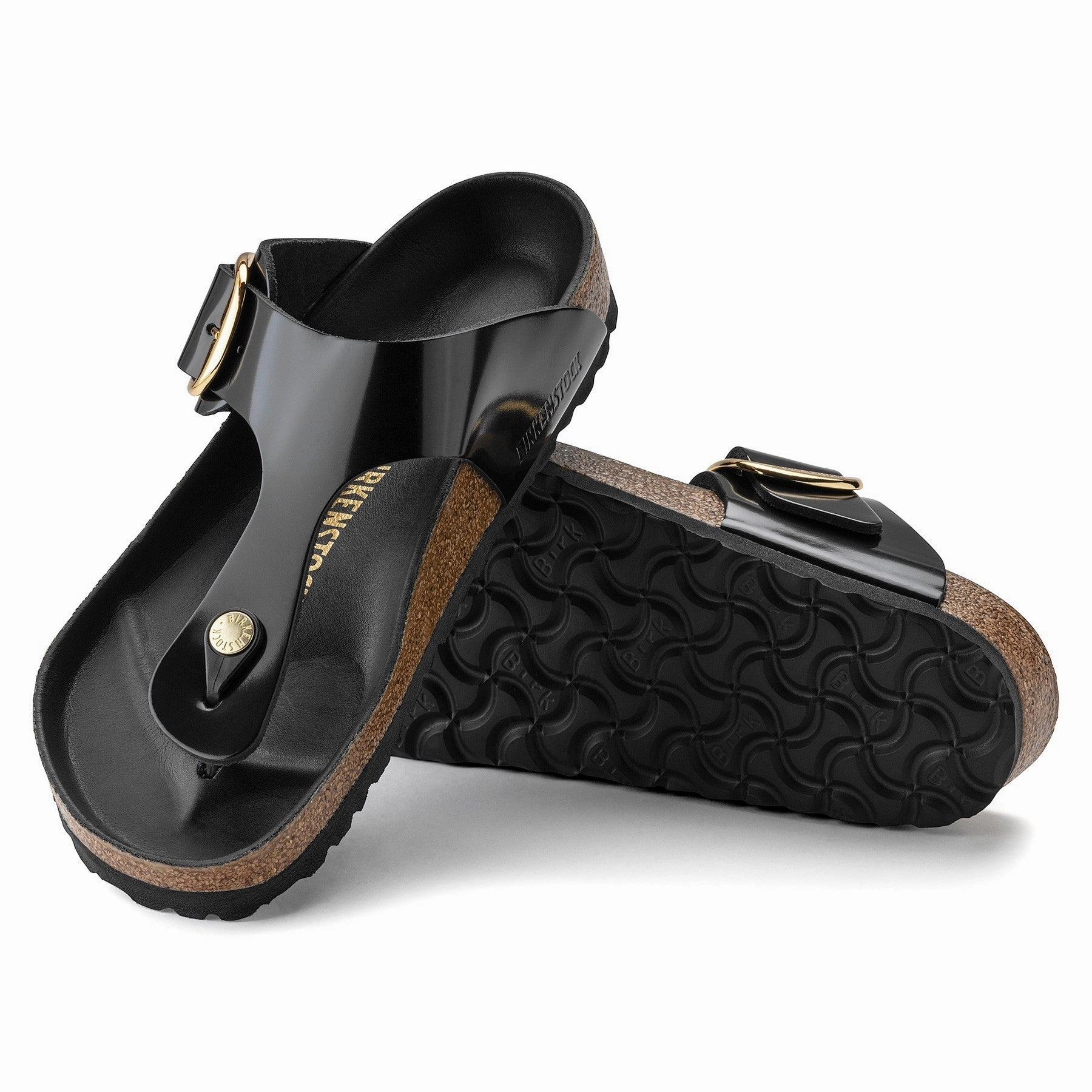 Gizeh Big Buckle | High-Shine Patent Leather | Black Outdoor Glam Smart Outdoor
