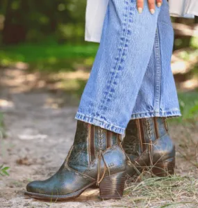 Comfortable Stability Warm and Cozy Bed Stu Women's Celestine Dark Teal Lux Leather Ankle Boots F393126-DKTLLX