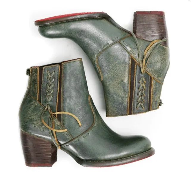 Bed Stu Women's Celestine Dark Teal Lux Leather Ankle Boots F393126-DKTLLX Seamless Style Heat resistant