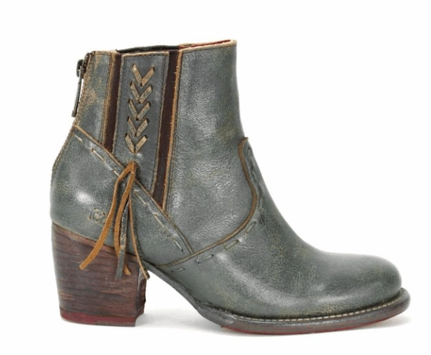 Bed Stu Women's Celestine Dark Teal Lux Leather Ankle Boots F393126-DKTLLX Roll Up