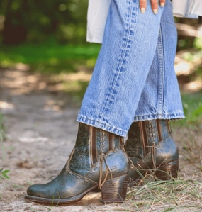 Comfortable Stability Warm and Cozy Bed Stu Women's Celestine Dark Teal Lux Leather Ankle Boots F393126-DKTLLX