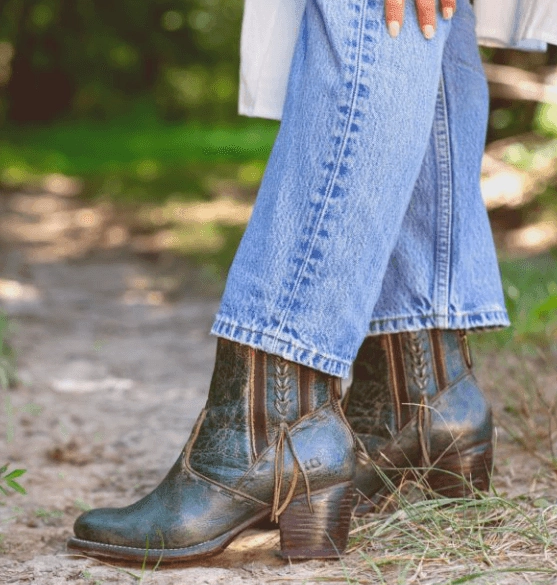 Comfortable Stability Warm and Cozy Bed Stu Women's Celestine Dark Teal Lux Leather Ankle Boots F393126-DKTLLX