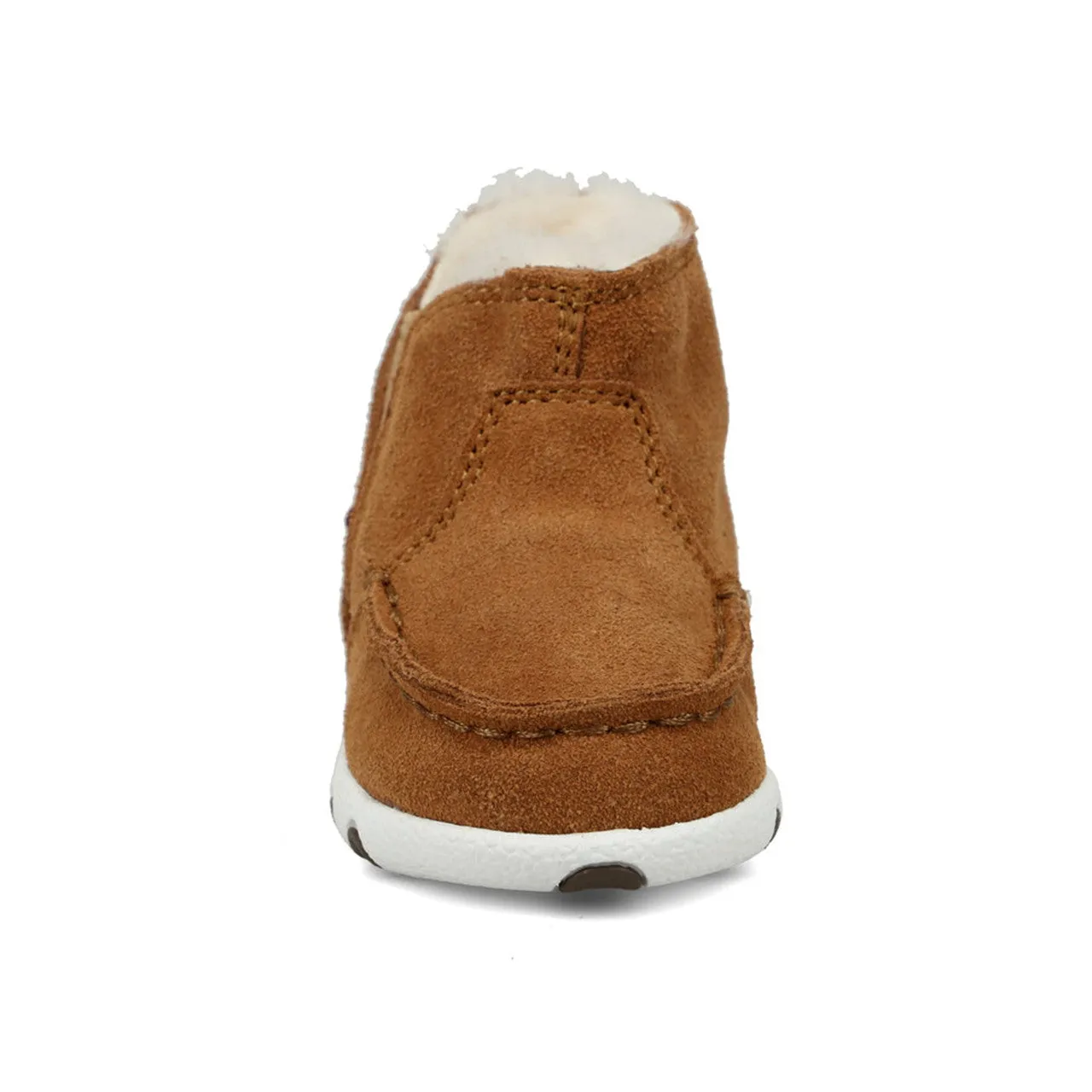 Twisted X Infant and Toddler Tan Suede Fleece Lined Baby Driving Moc Shoe ICA0021 Airport Look Daily Essentials