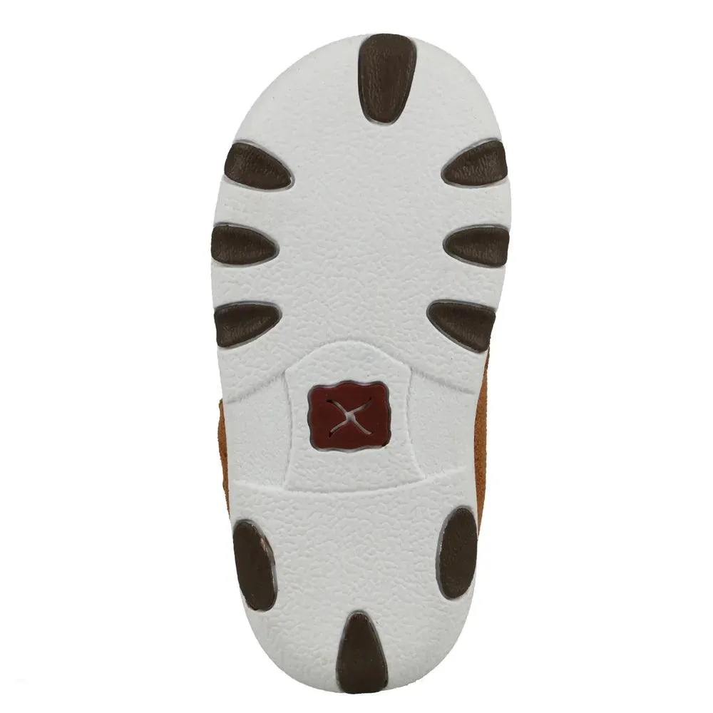 Twisted X Infant and Toddler Tan Suede Fleece Lined Baby Driving Moc Shoe ICA0021 Daily Ready Festival Ground