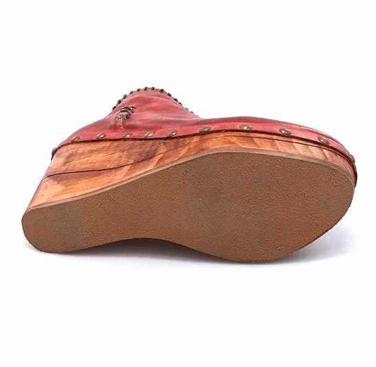Work Approved Classic Fit Bed Stu Women's Marina Adobe (Red) Rustic Leather Wedge Shoe F389007
