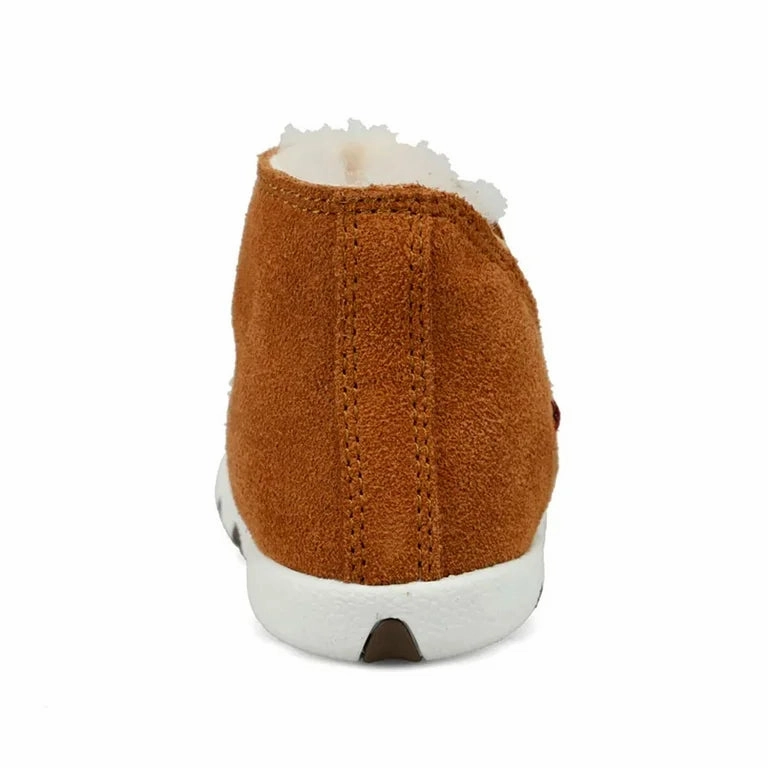 Storm Mode Unisex Cool Twisted X Infant and Toddler Tan Suede Fleece Lined Baby Driving Moc Shoe ICA0021