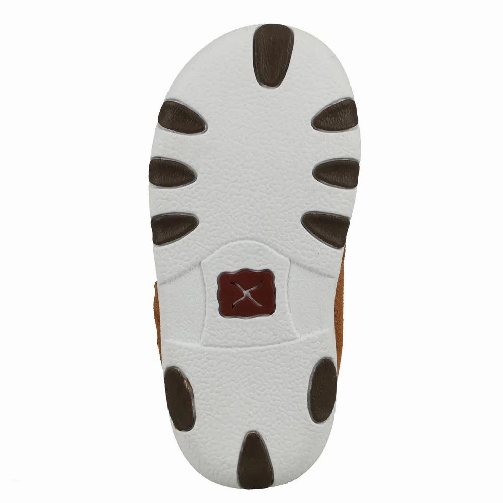 Twisted X Infant and Toddler Tan Suede Fleece Lined Baby Driving Moc Shoe ICA0021 Daily Ready Festival Ground