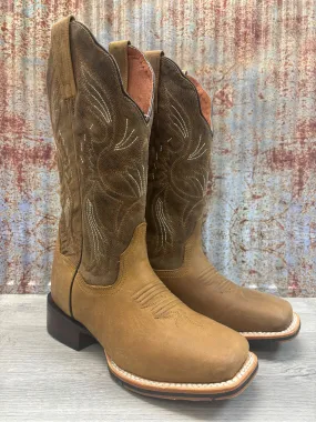 Shank Casual Gathering Dan Post Women's Jillian Brown On Tan Square Toe Western Cowgirl Boots DP5207