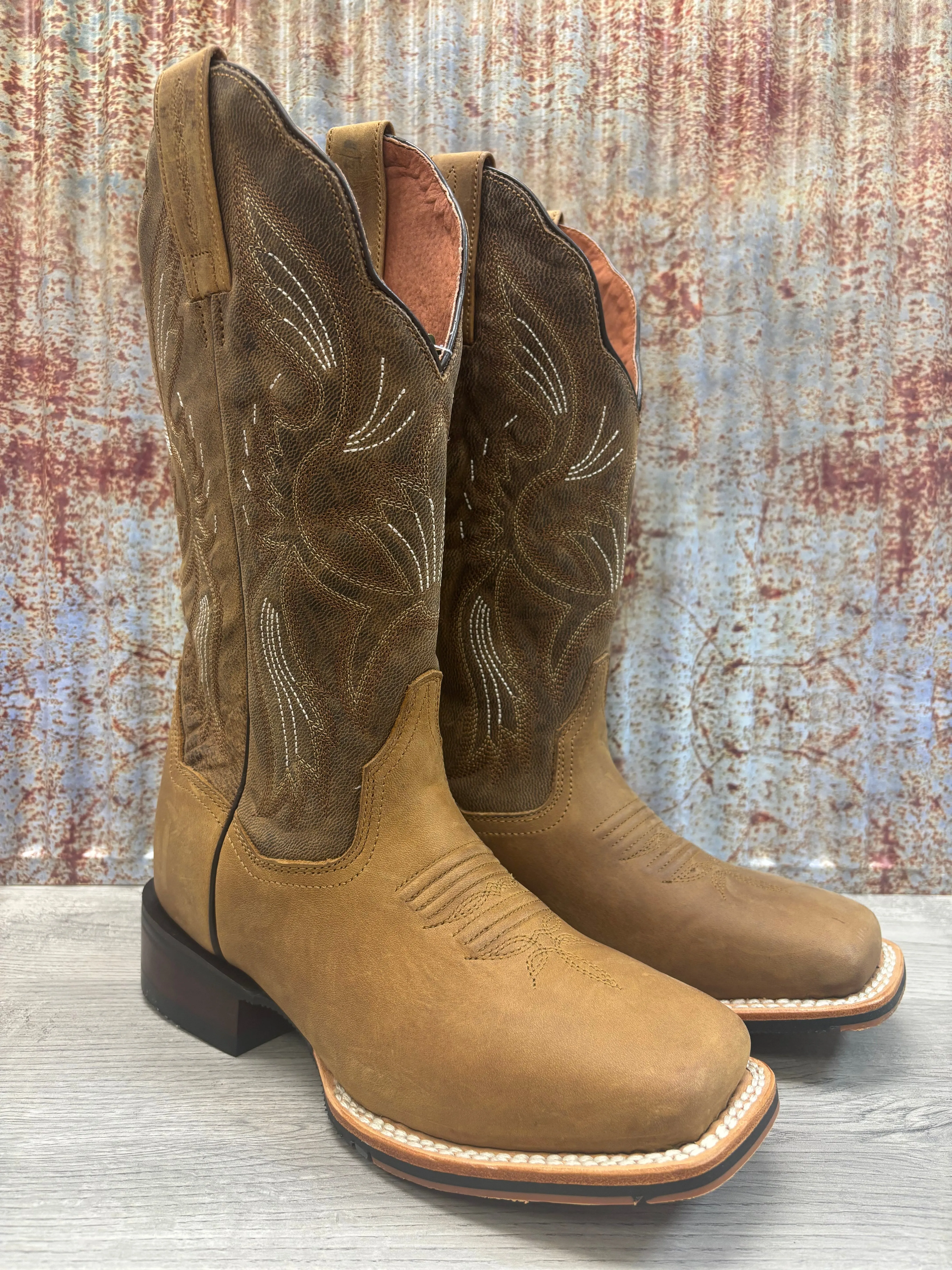 Shank Casual Gathering Dan Post Women's Jillian Brown On Tan Square Toe Western Cowgirl Boots DP5207