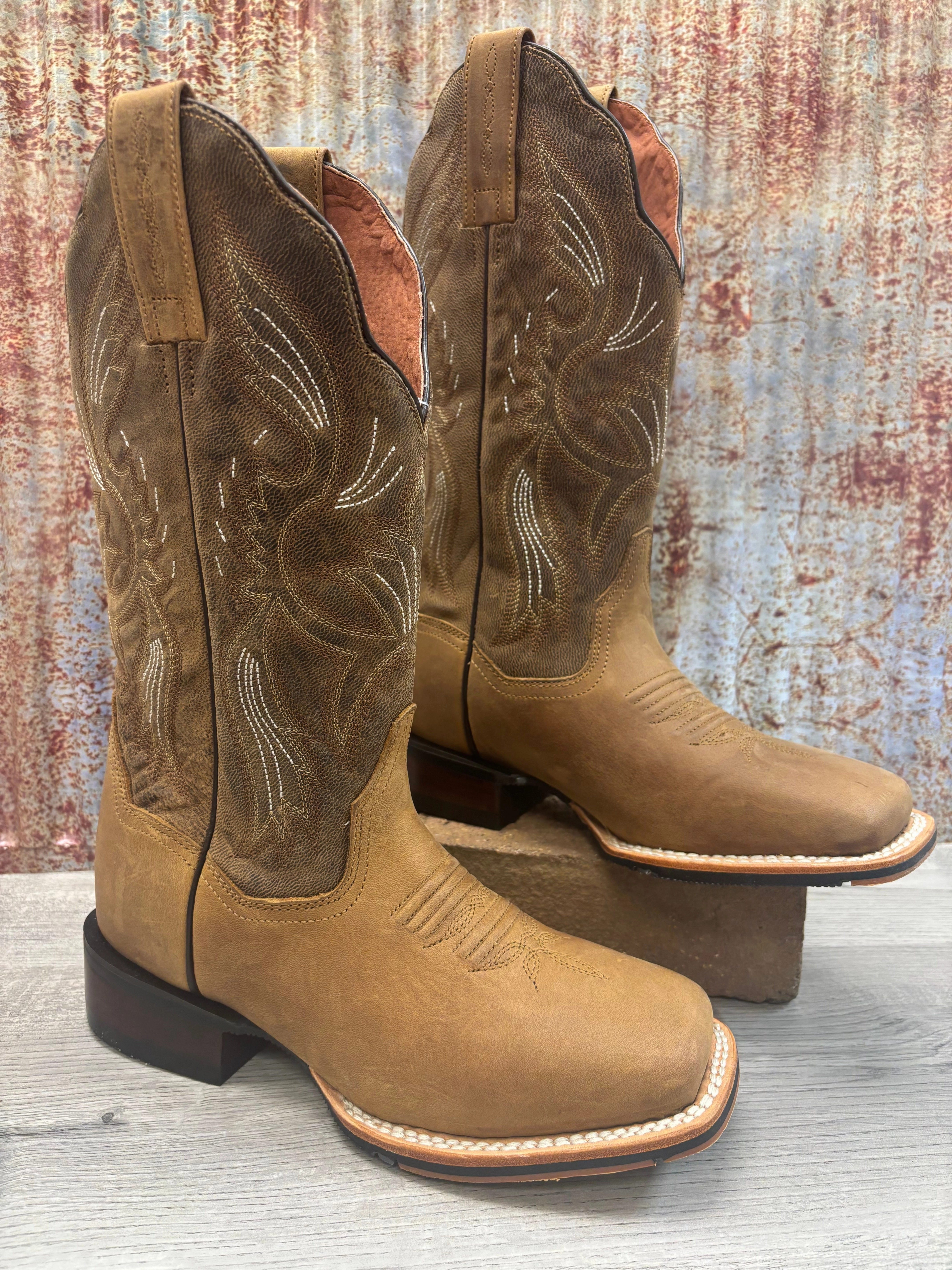 Durable Look Ready For Adventure Dan Post Women's Jillian Brown On Tan Square Toe Western Cowgirl Boots DP5207