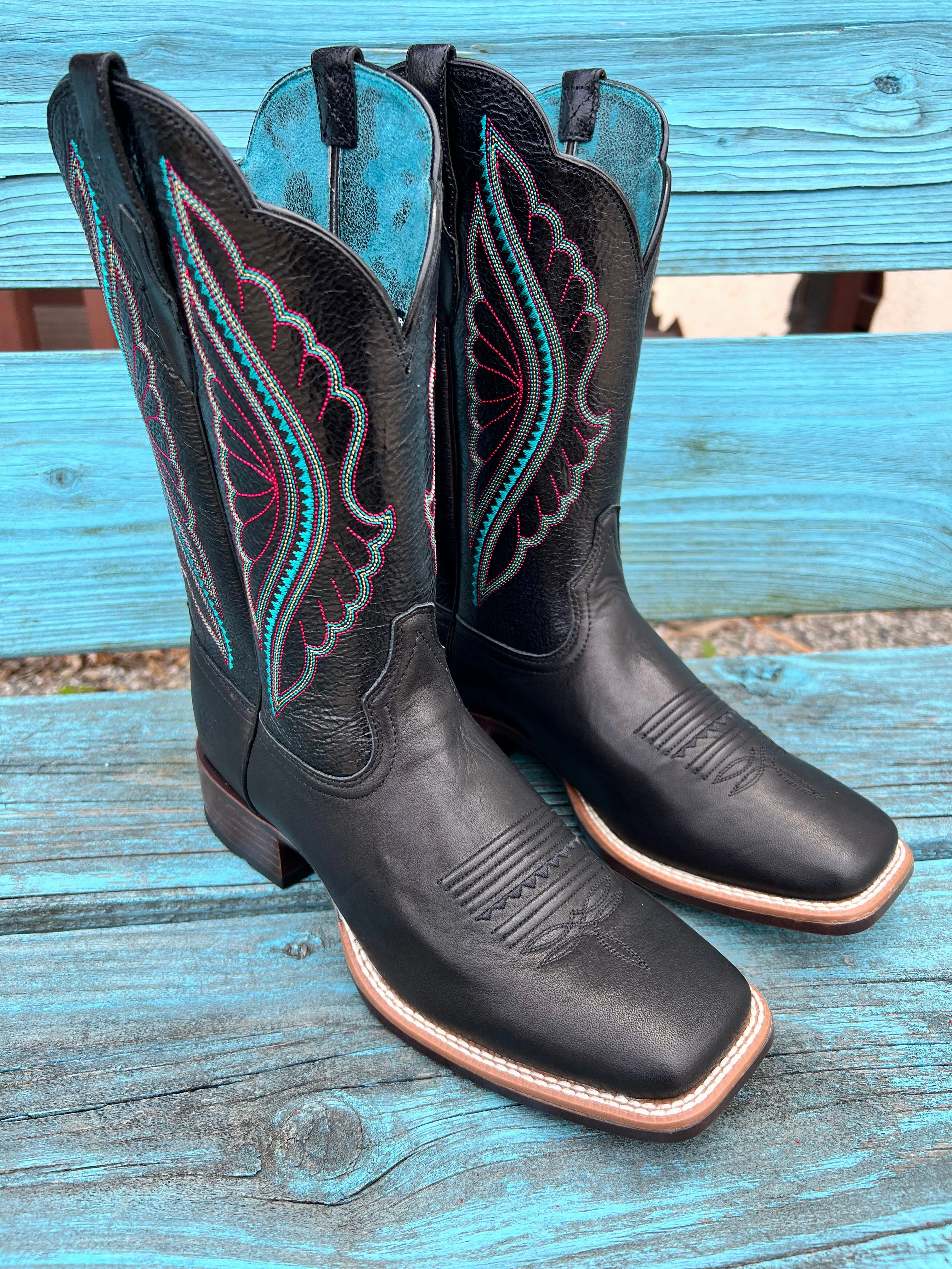 Smooth Entry Versatile use Ariat Women's PrimeTime True Black Square Toe Cowgirl Boots 10035934