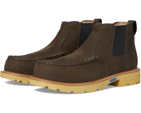 Perfect Fit Slim Profile Twisted X Men's 4" Shitake Brown Leather Chelsea Nano Safety Toe Work Boot MXCN003