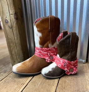 Rain Adventure Buckle Shine Dan Post Children and Youth Bandana Cowhide Western Boots DPC2933 DPC3933