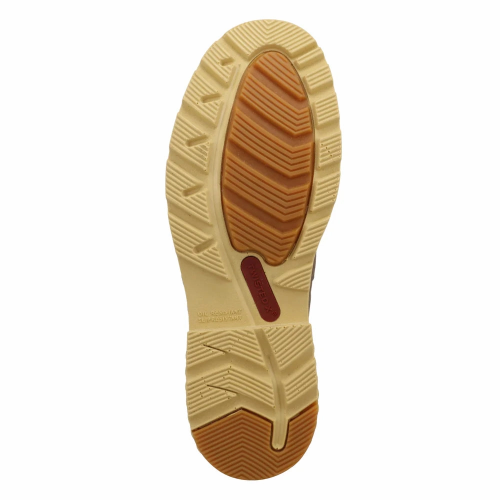 Travel Companion Twisted X Men's 4" Shitake Brown Leather Chelsea Nano Safety Toe Work Boot MXCN003