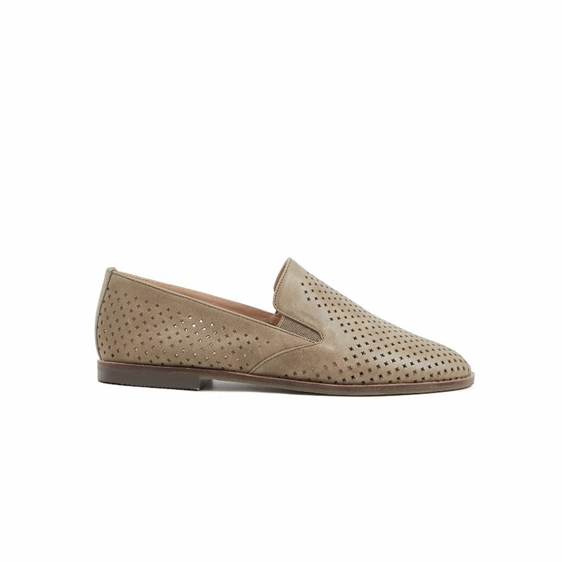 Stone Glam Any Path Gloria Slip-on Perf Loafer Flats in Cow Leather