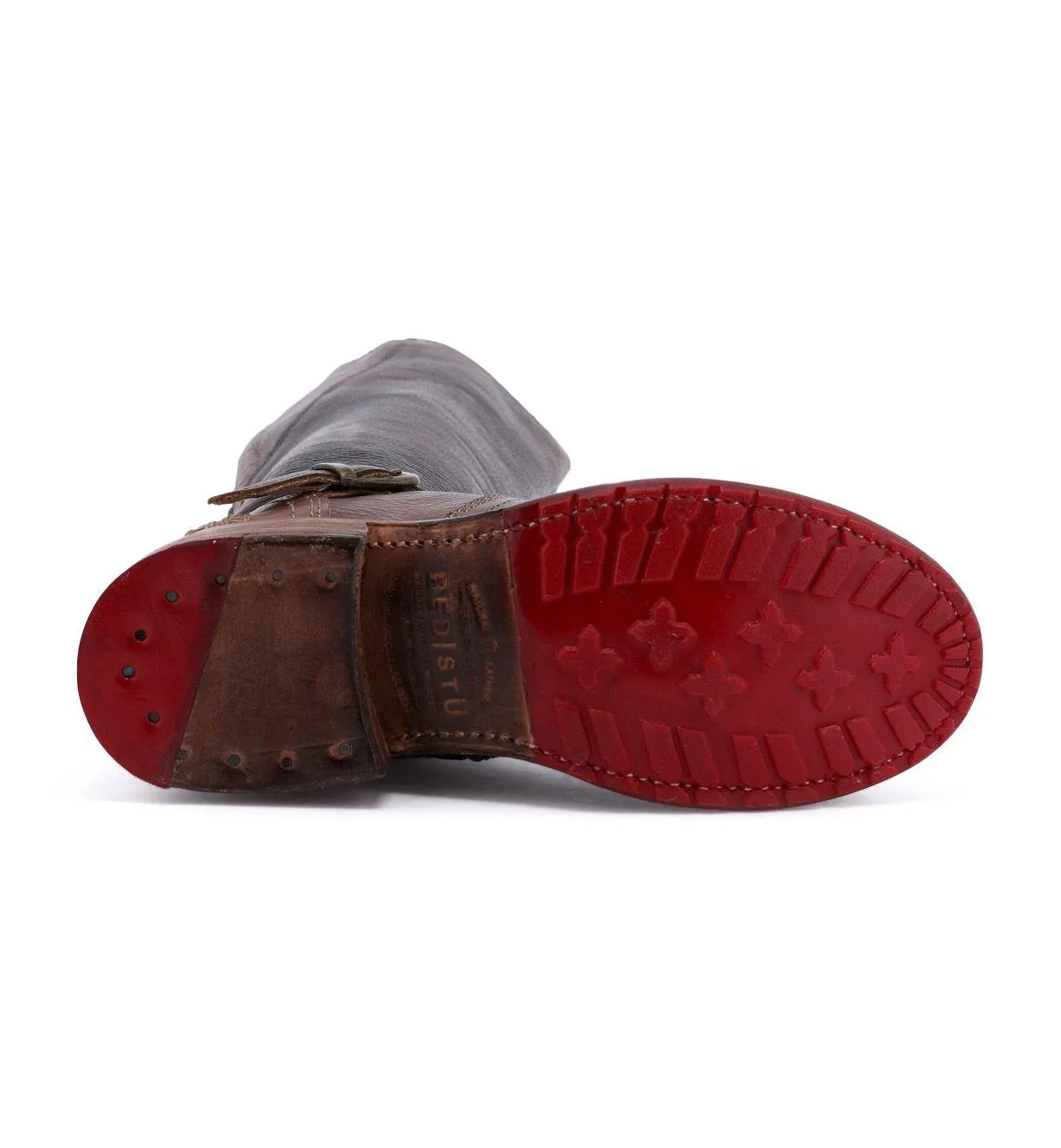 Comfortable Flex Bed Stu Women's Glaye Teak Rustic Brown Leather Tall Fashion Boots F315401