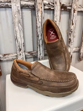 High Lift Fashion Choice Twisted X Men's Bomber Leather Composite Toe Slip-On Driving Moccasin Work Shoe MDMSC03