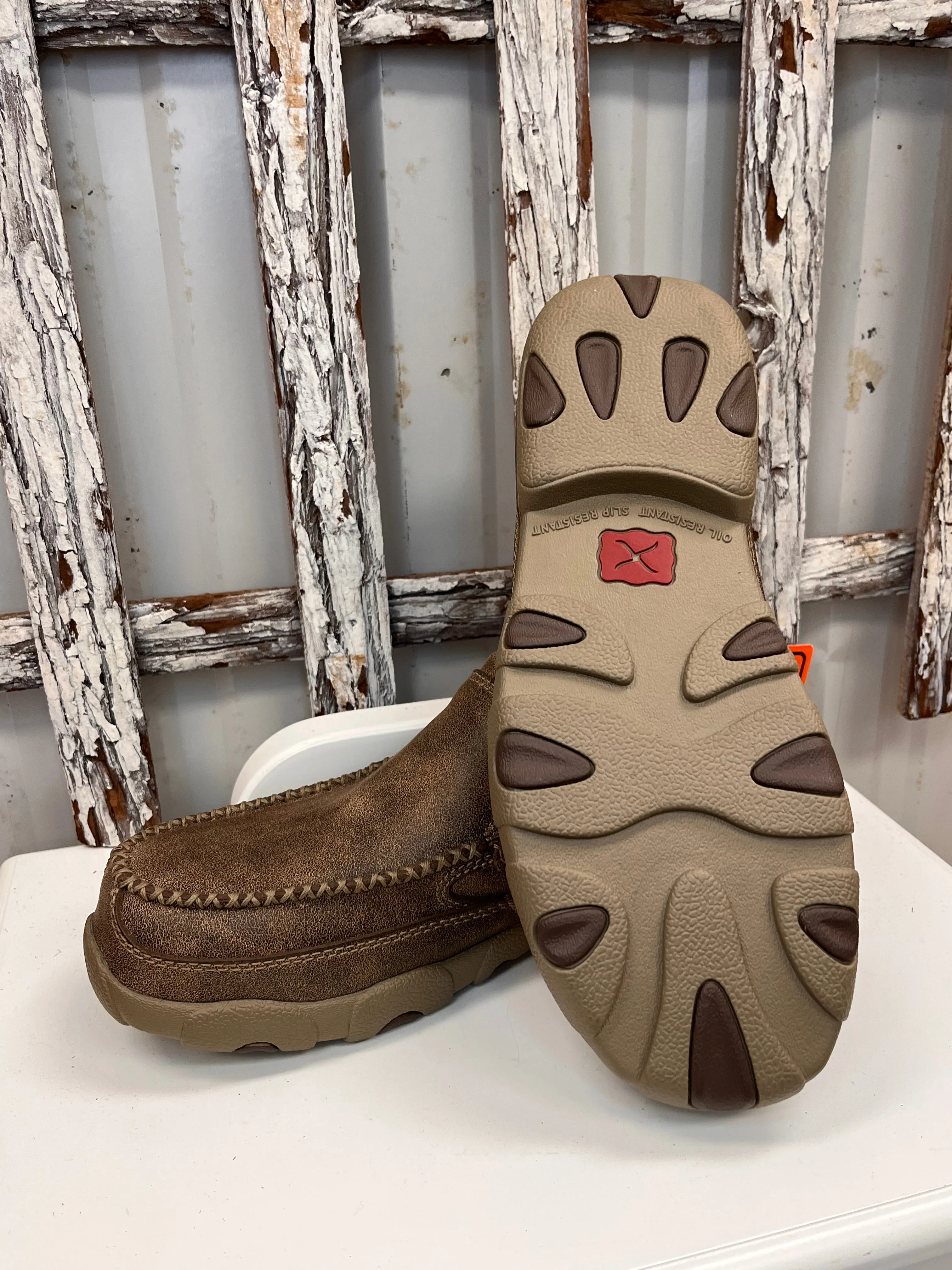 Outdoor Exploration Twisted X Men's Bomber Leather Composite Toe Slip-On Driving Moccasin Work Shoe MDMSC03