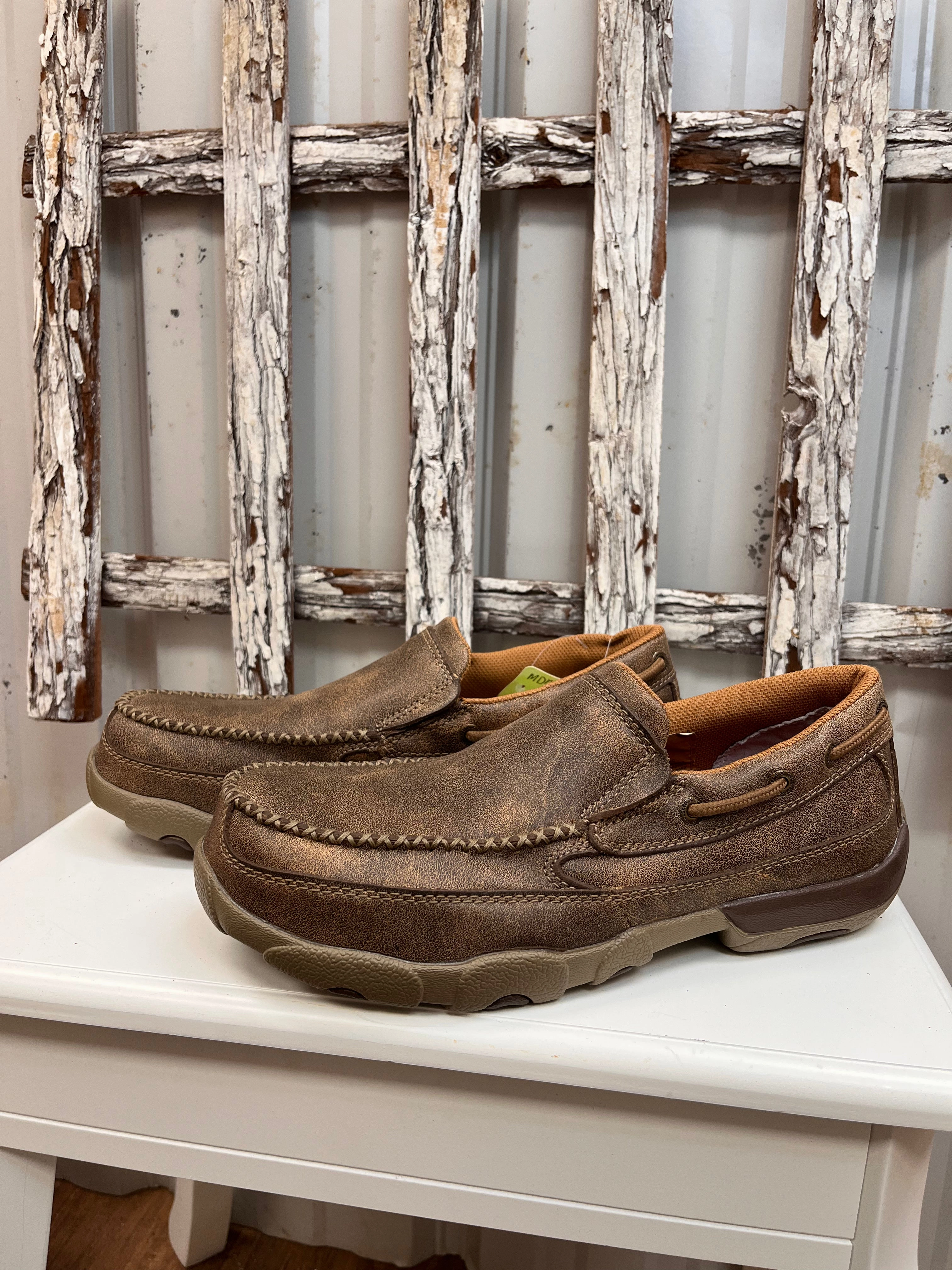 Mountain Proof Twisted X Men's Bomber Leather Composite Toe Slip-On Driving Moccasin Work Shoe MDMSC03