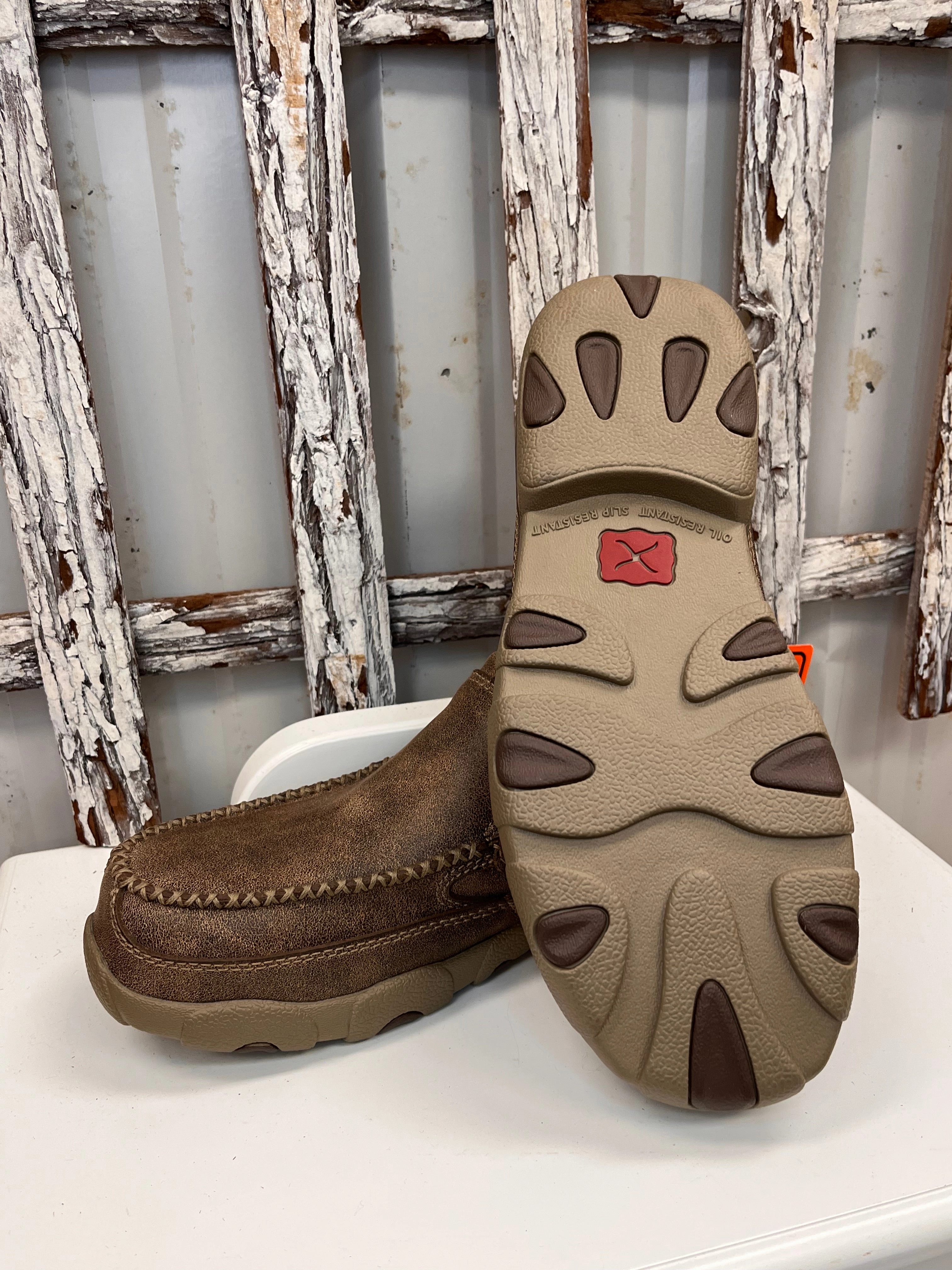 Outdoor Exploration Twisted X Men's Bomber Leather Composite Toe Slip-On Driving Moccasin Work Shoe MDMSC03