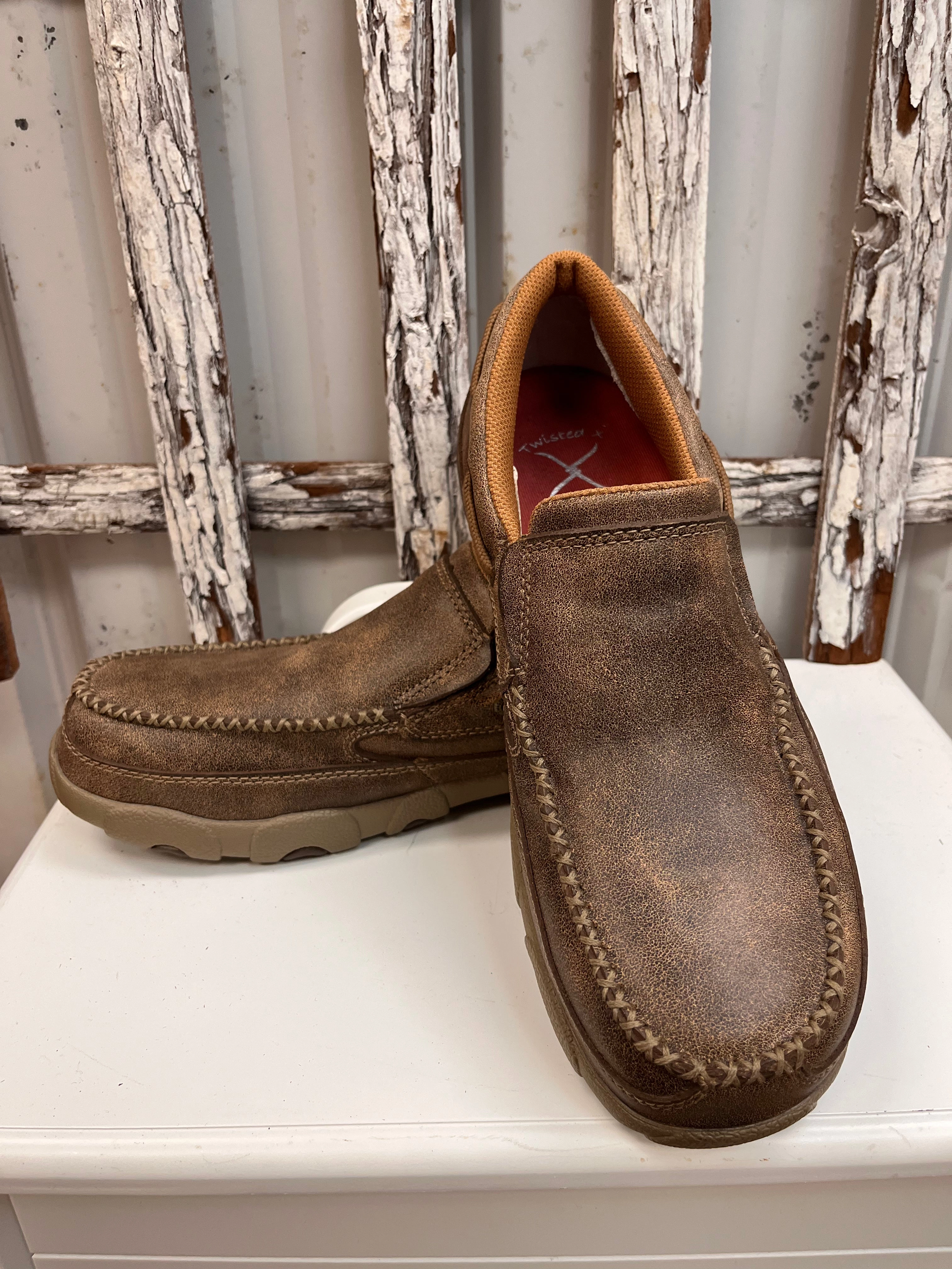 EverydayUse Hiking Enthusiast Twisted X Men's Bomber Leather Composite Toe Slip-On Driving Moccasin Work Shoe MDMSC03