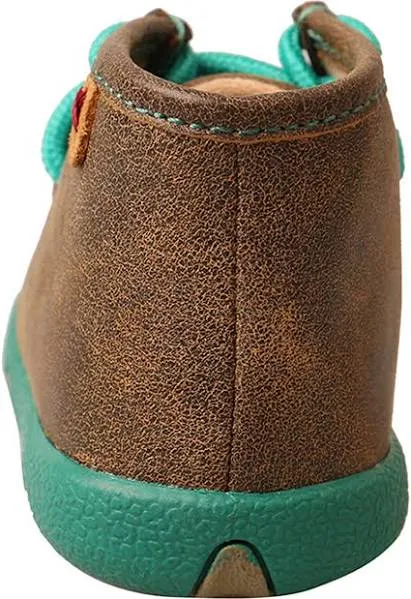 Twisted X Infant & Toddler Bomber Leather & Teal Driving Mocs Baby Shoes ICA0008 dry surface