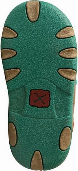 Wedge Heel Twisted X Infant & Toddler Bomber Leather & Teal Driving Mocs Baby Shoes ICA0008