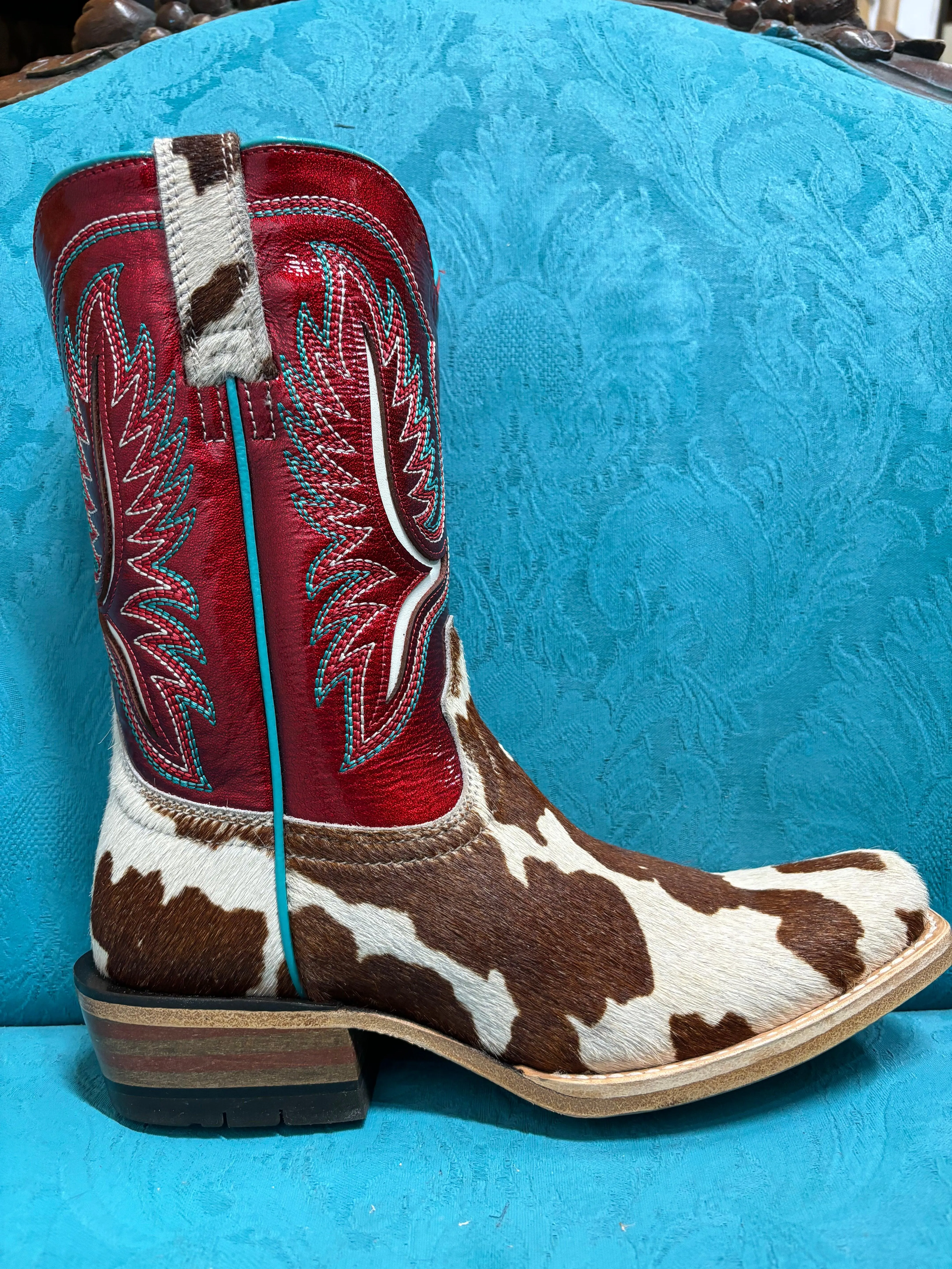 Timeless Quality insole Ariat Women's Futurity Colt Cowtown Hair-On & Ruby Red Patent Western Cowgirl Boots 10051020
