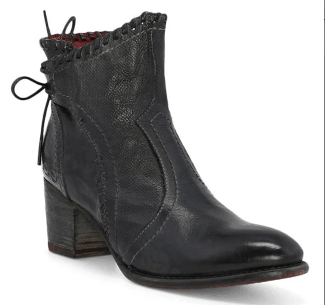 Bed Stu Women's Bia Black Rustic Leather Short Ankle Boots F393008-BKRS Long Walk Sharp Look