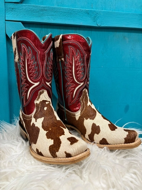 Ariat Women's Futurity Colt Cowtown Hair-On & Ruby Red Patent Western Cowgirl Boots 10051020 Durable Comfort lightweight fabric