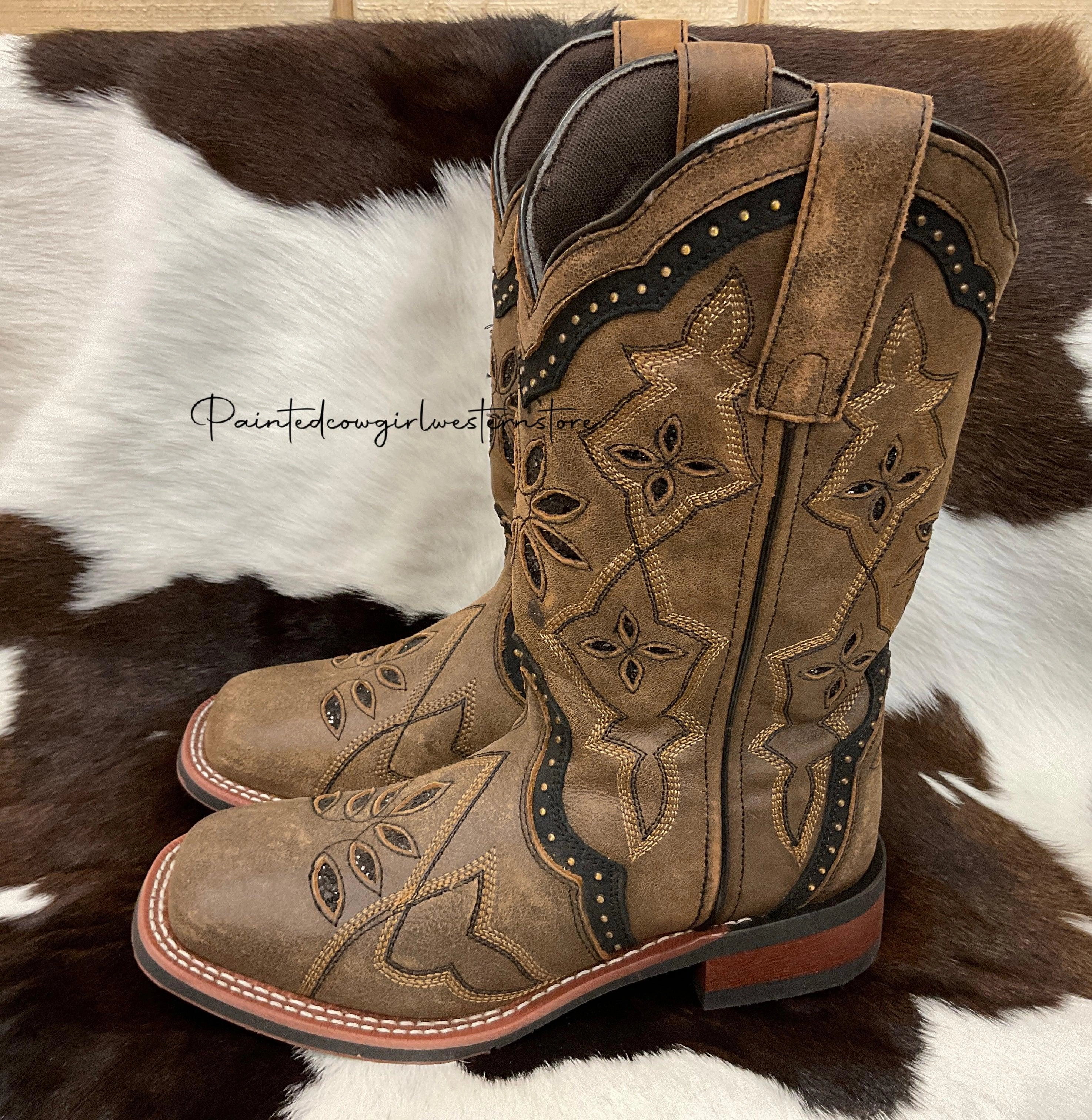 Laredo Women's Bouquet Square Toe Cowgirl Boots 5844 Outdoor Style Winter Style