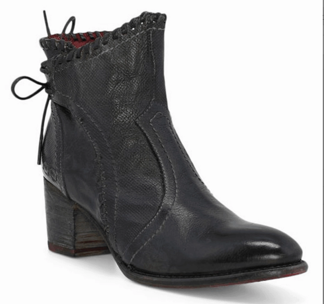 Bed Stu Women's Bia Black Rustic Leather Short Ankle Boots F393008-BKRS Long Walk Sharp Look