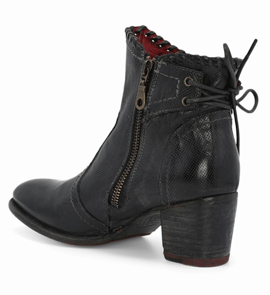 Bed Stu Women's Bia Black Rustic Leather Short Ankle Boots F393008-BKRS Comfort Wrap All-Weather Wear