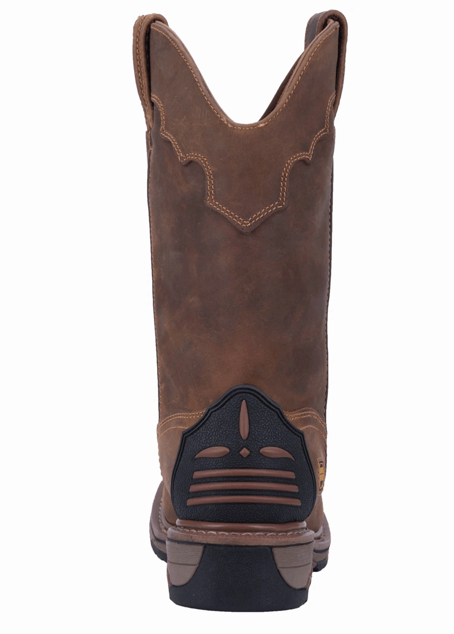 Elastic Dan Post Men's Brown Leather Blayde Waterproof Cowboy Work Boots DP69402