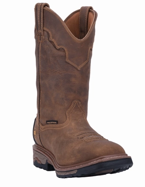 Dan Post Men's Brown Leather Blayde Waterproof Cowboy Work Boots DP69402 Steel Toe mom style
