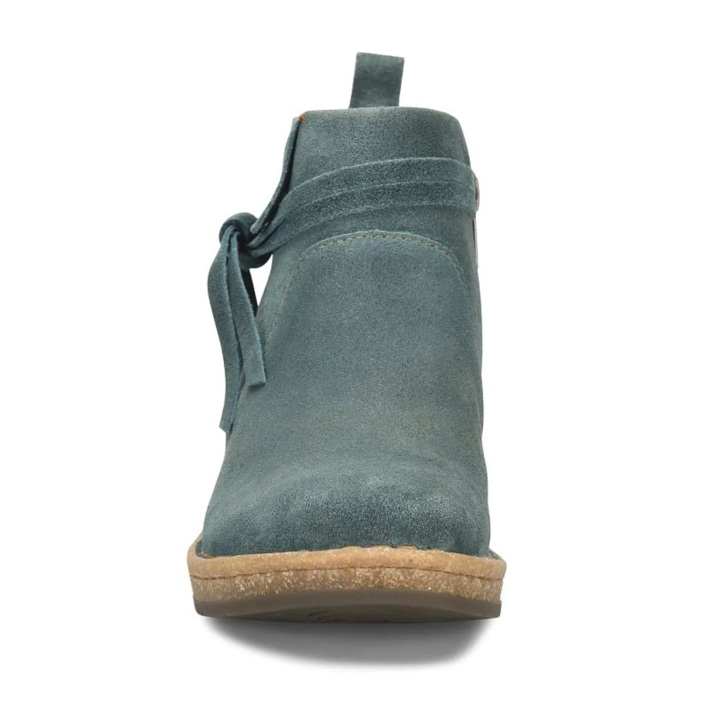 Born Women's Vaughn Teal Blue (Ottanio) Distressed Suede Leather Wedge Shoe BR0062321 Open Toe