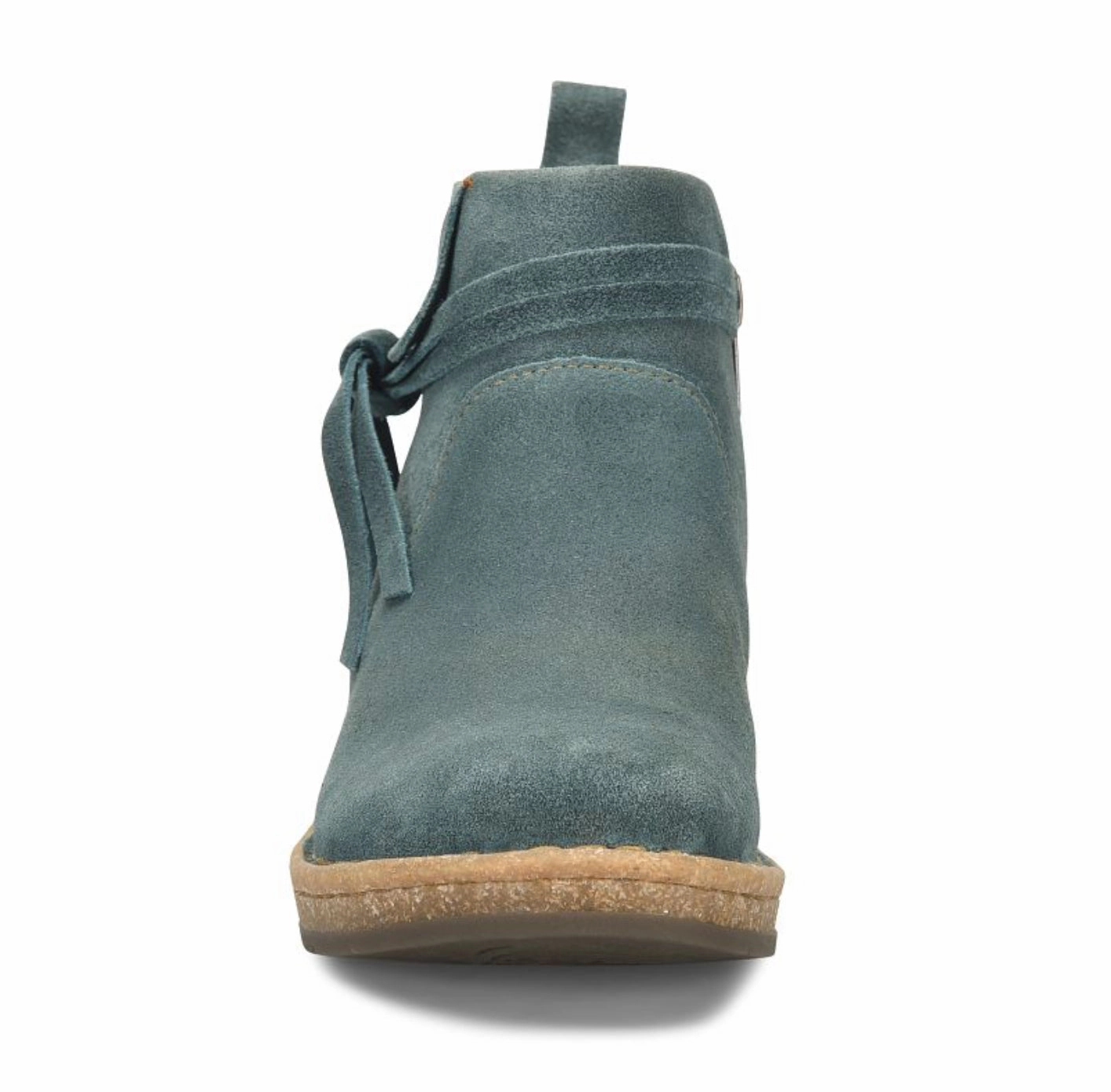 Lightweight Comfortable Stretch Born Women's Vaughn Teal Blue (Ottanio) Distressed Suede Leather Wedge Shoe BR0062321