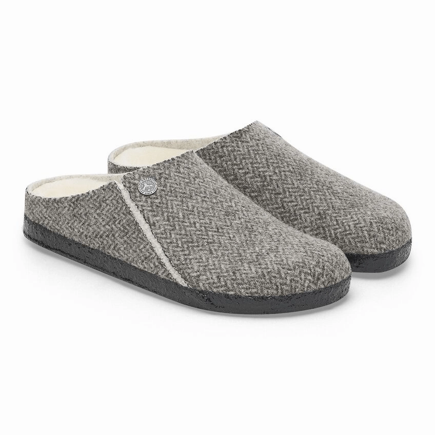Zermatt Shearling | Wool | Herringbone Gray Grip Strong
